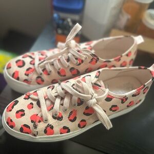 Keds Cream and Red Sneakers Playful Strawberry Print